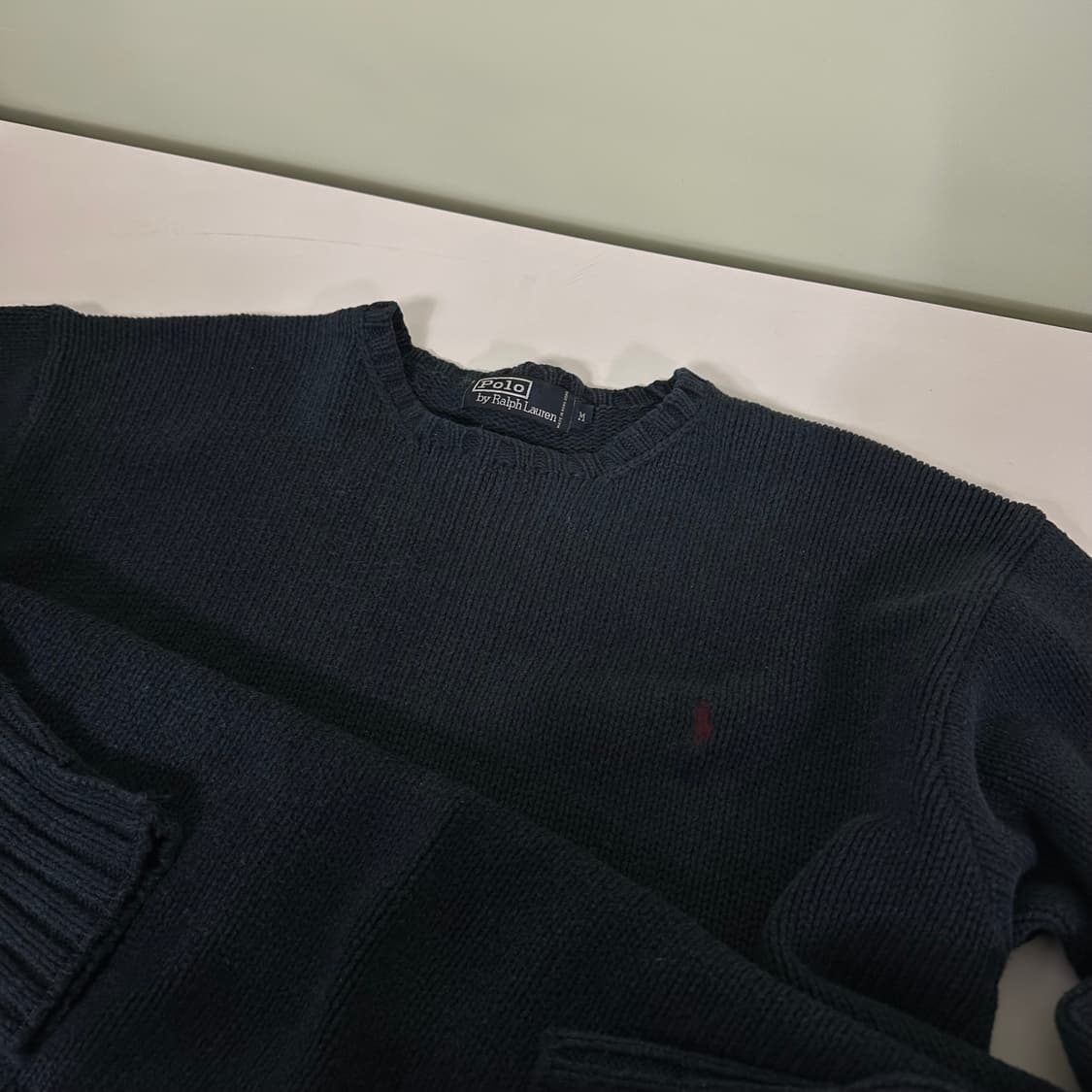 M 100 폴로 랄프로렌 네이비 면 니트 상품이미지2