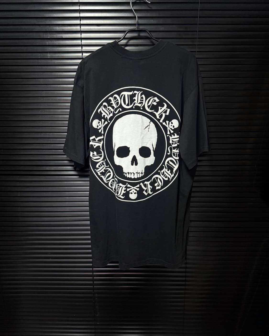 BYTHER 바이더알 해골 스컬 프린팅 오버칫 블랙 반팔 티셔츠 락 펑크 상품이미지1