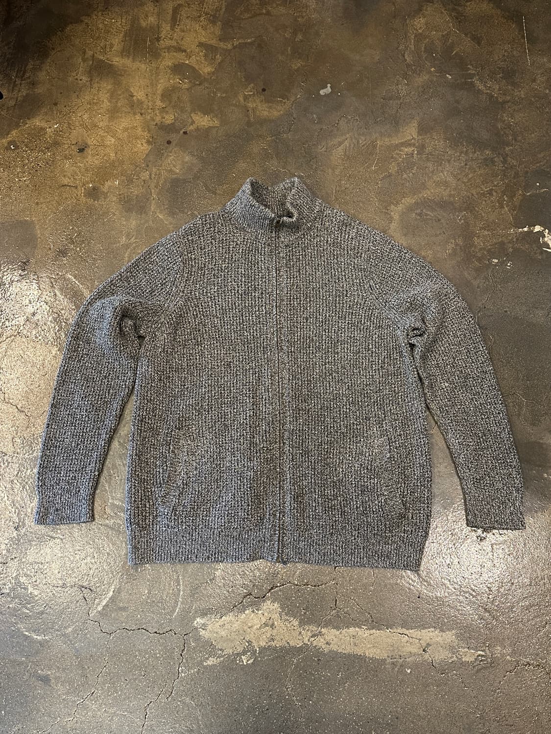 L.L.Bean 엘엘빈 헤더 그레이 오가닉 코튼 풀집 스웨터 XL 상품이미지1