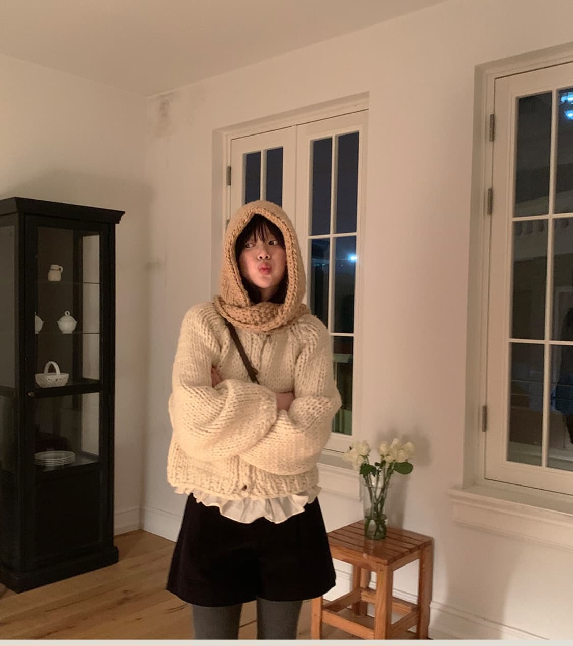 [새상품] 아이보리 핸드메이드 니트 가디건 스웨터 상품이미지4