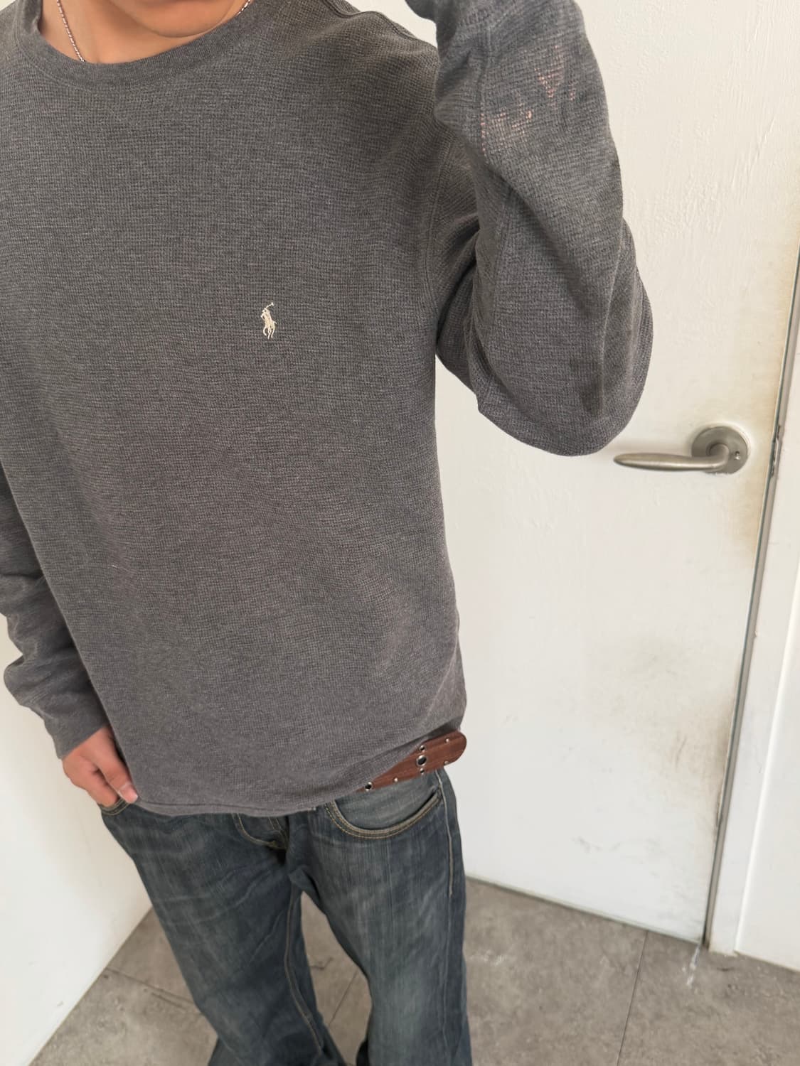 폴로 와플 롱슬리브 그레이 상품이미지7