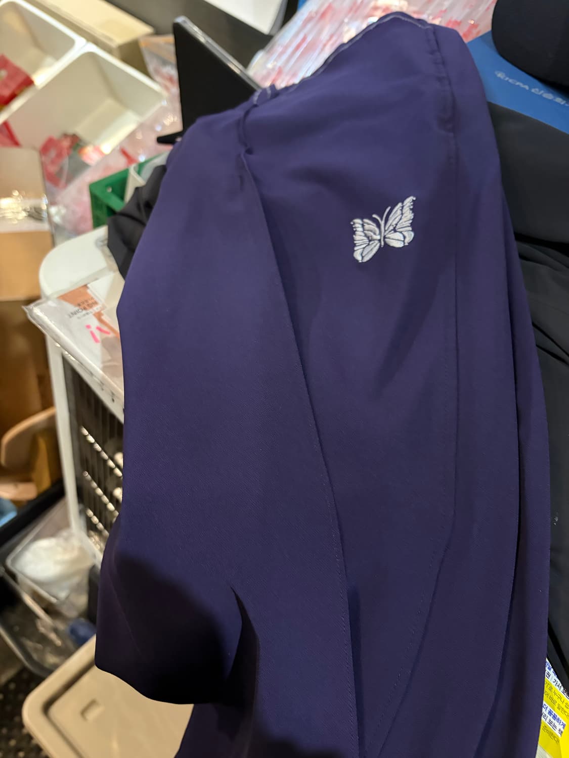 니들스  버터플라이 자수 트라우저 팬츠 퍼플 L라지 상품이미지7