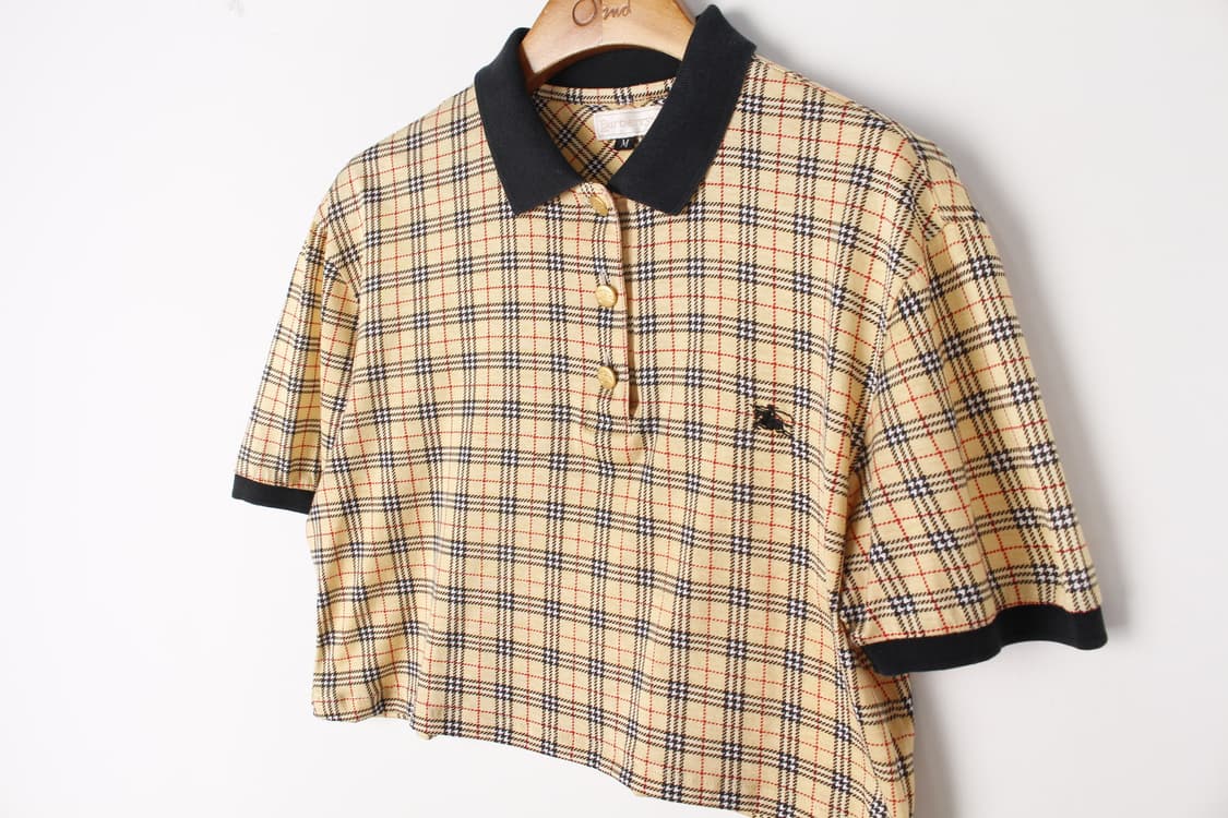 90s 빈티지 버버리 커스텀 크롭 티셔츠 WOMAN_M 상품이미지1