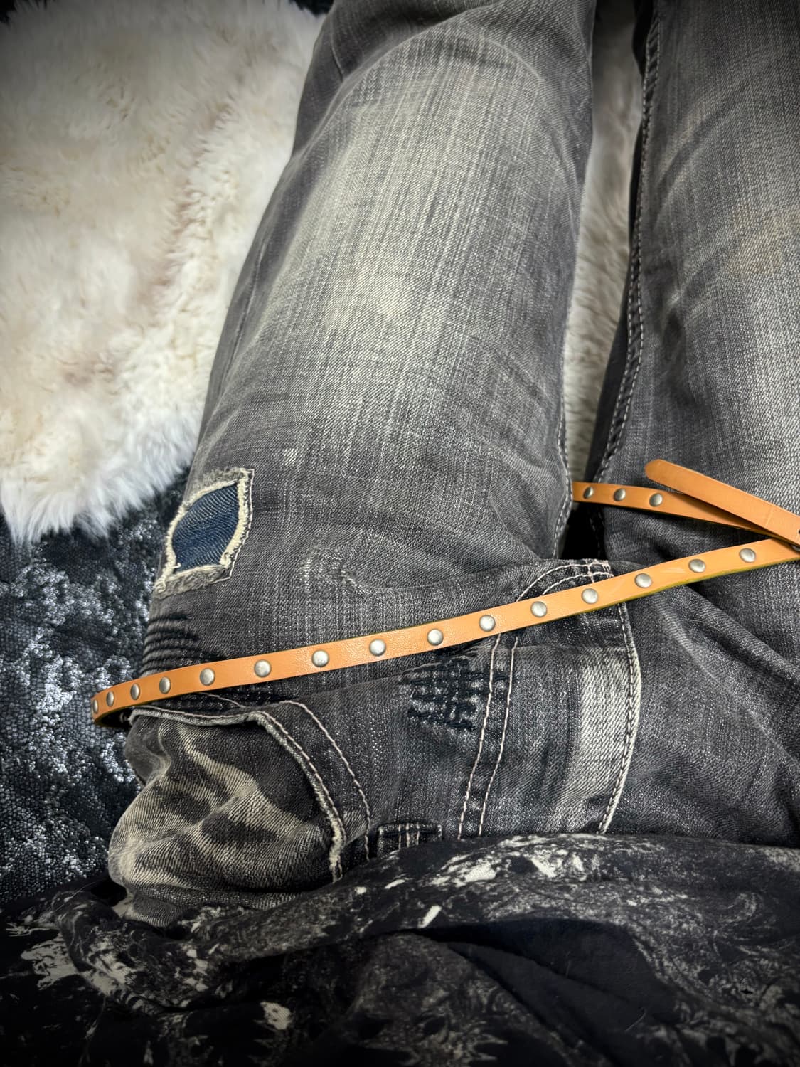 [Y2K accessories] Brown Stud Detail Laye 상품이미지3