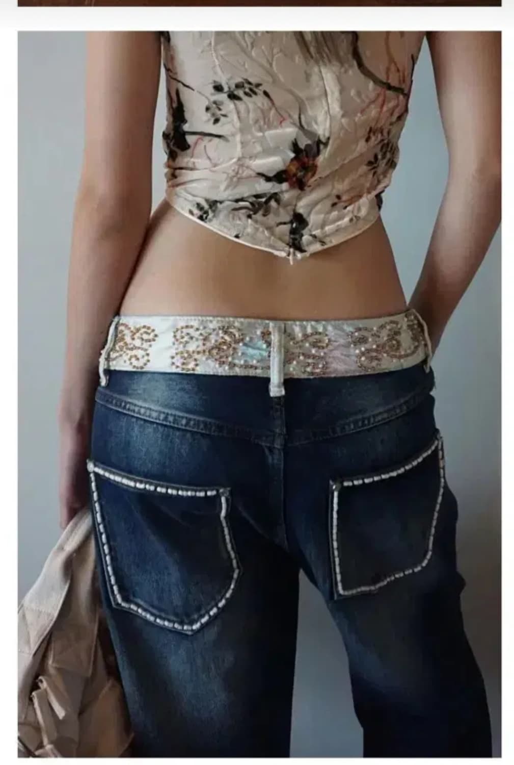 스컬프터 beaded waist denim pants M 상품이미지1