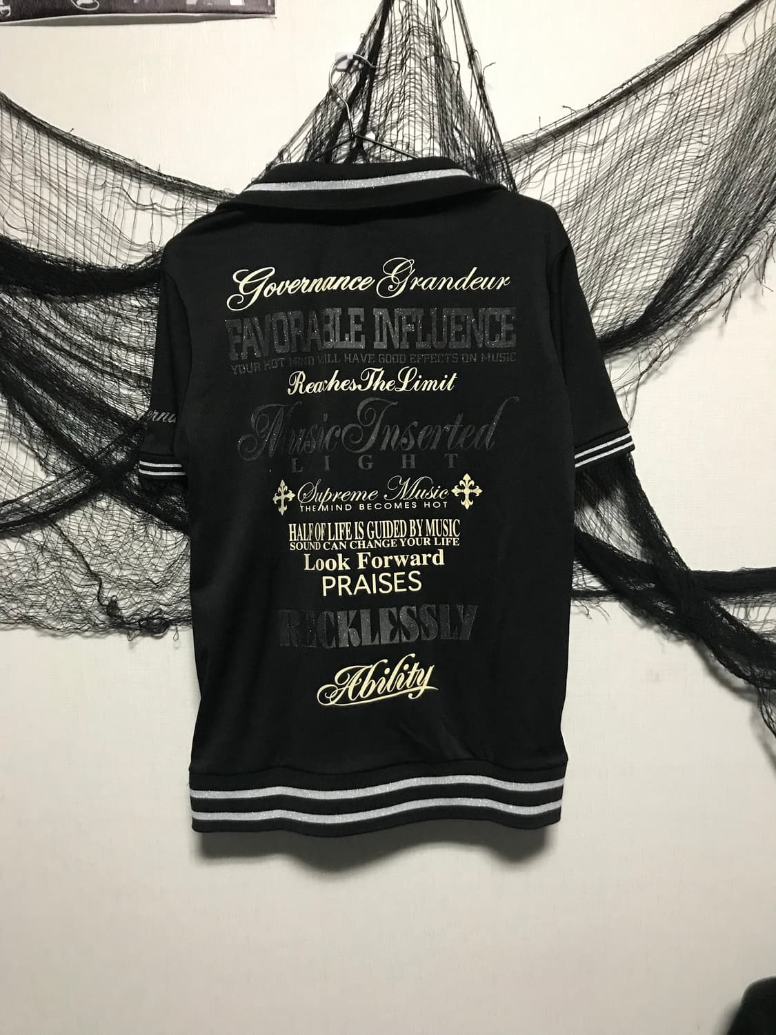 00s punk mood glitter printing halfsleev 상품이미지3