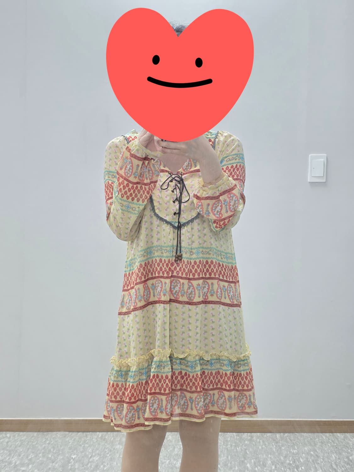 일본빈티지)오리엔탈 에스닉 하구미모리걸 보헤미안페이즐리 롱슬리브원피스 상품이미지2