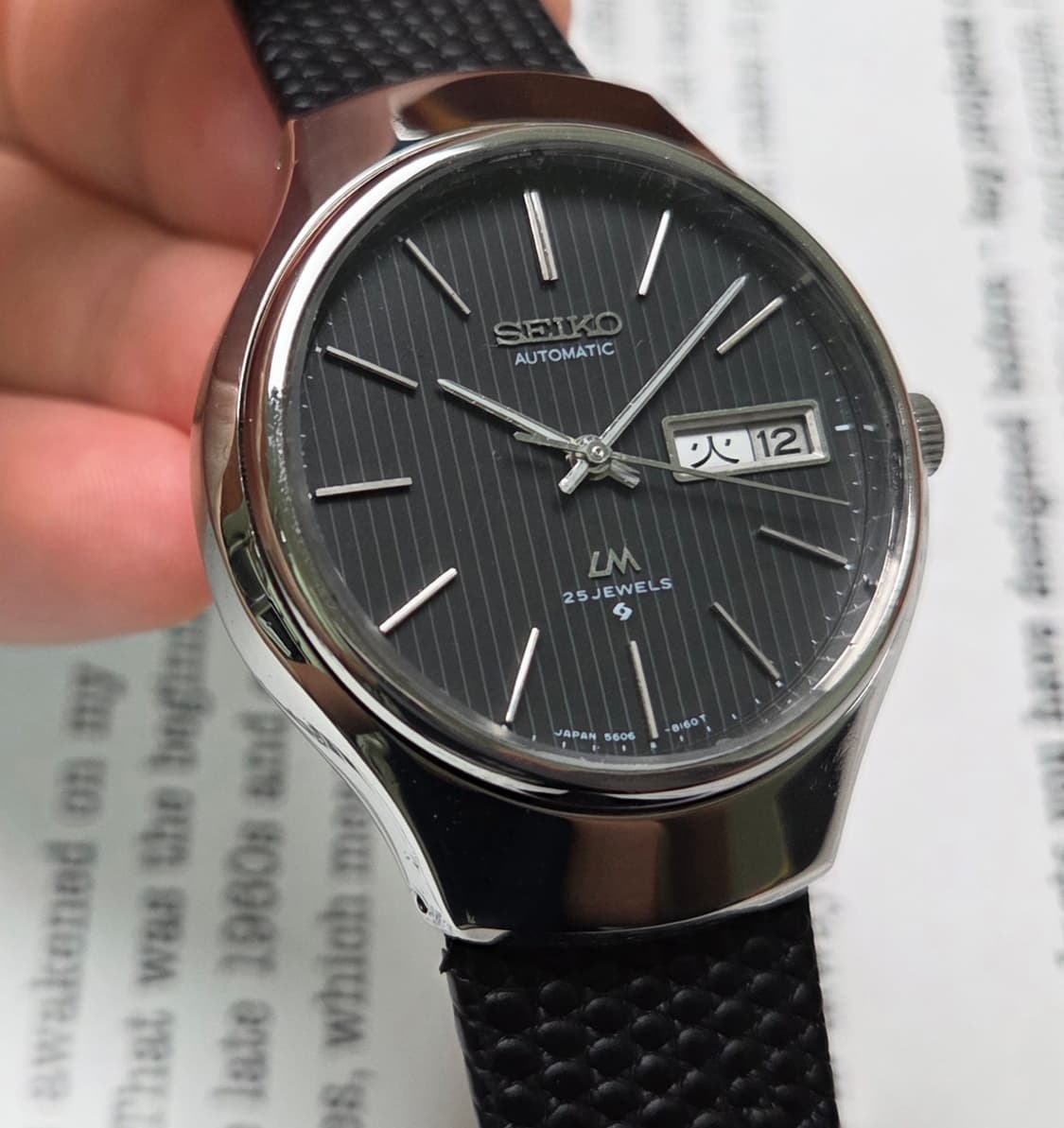 레어] 빈티지 세이코 LM 로드매틱 희귀 블랙 세로다이얼 한자 데이데이트 상품이미지9