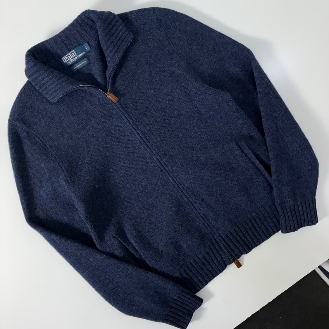 Polo  폴로 랄프로렌 2-way 네이비 램스울 니트 집업  상품이미지2