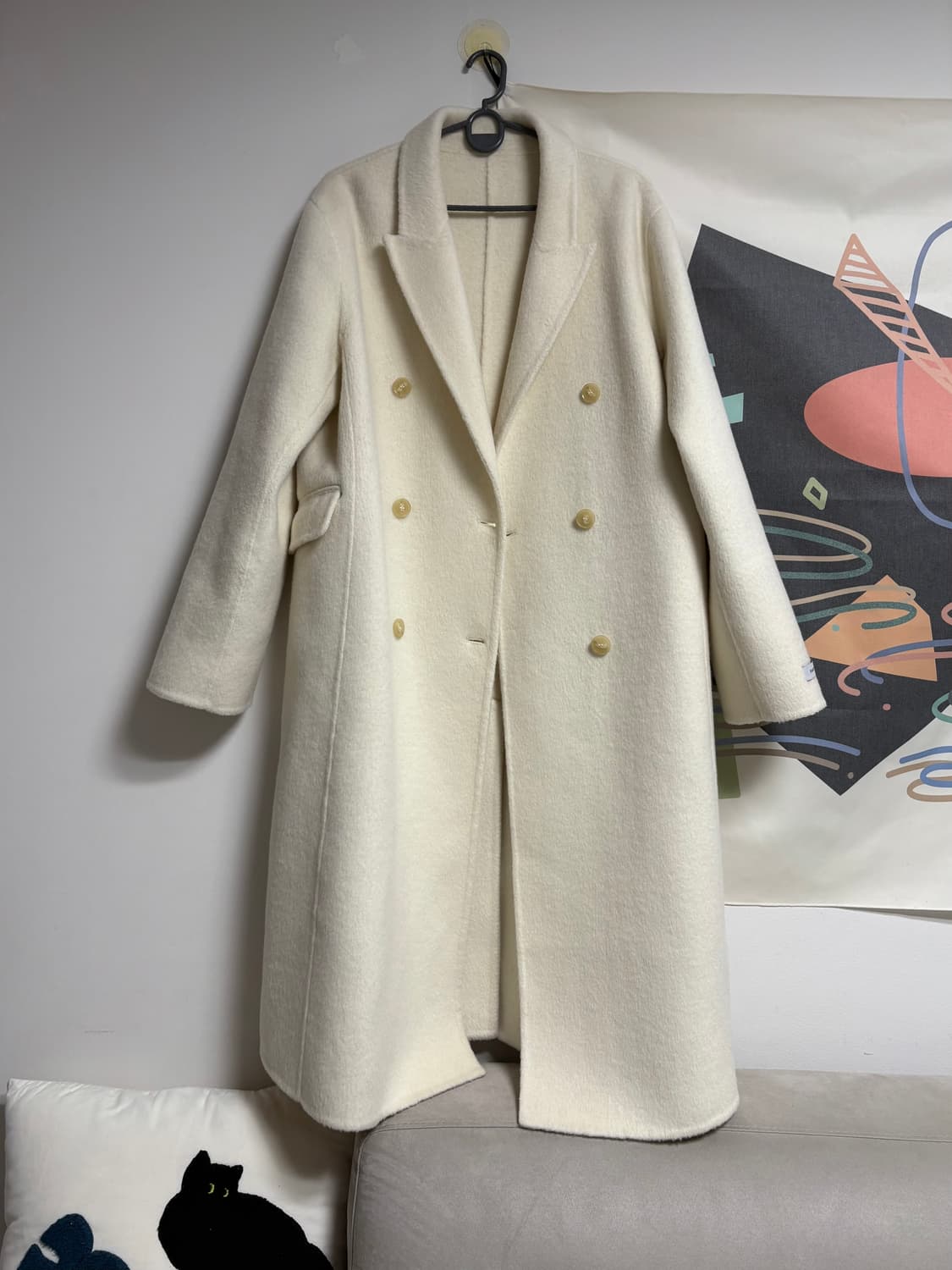 마젤브라운 양모 아이보리 더블코트 상품이미지4