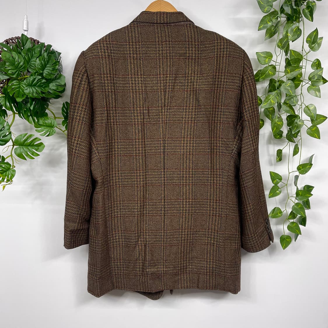 아르마니] 빈티지 체크 브라운 울 자켓 (L) 상품이미지4