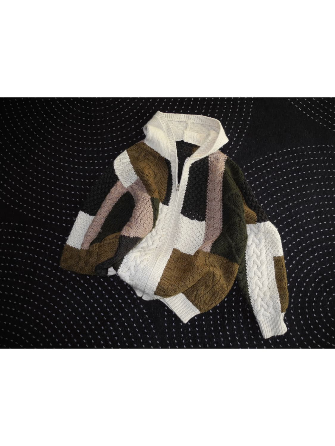 patchwork hooded zip-up 상품이미지1