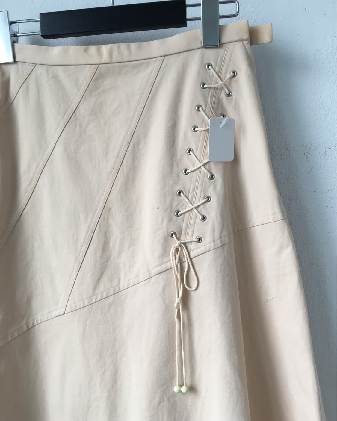 Lace up point crochet trimming unbalance 상품이미지5
