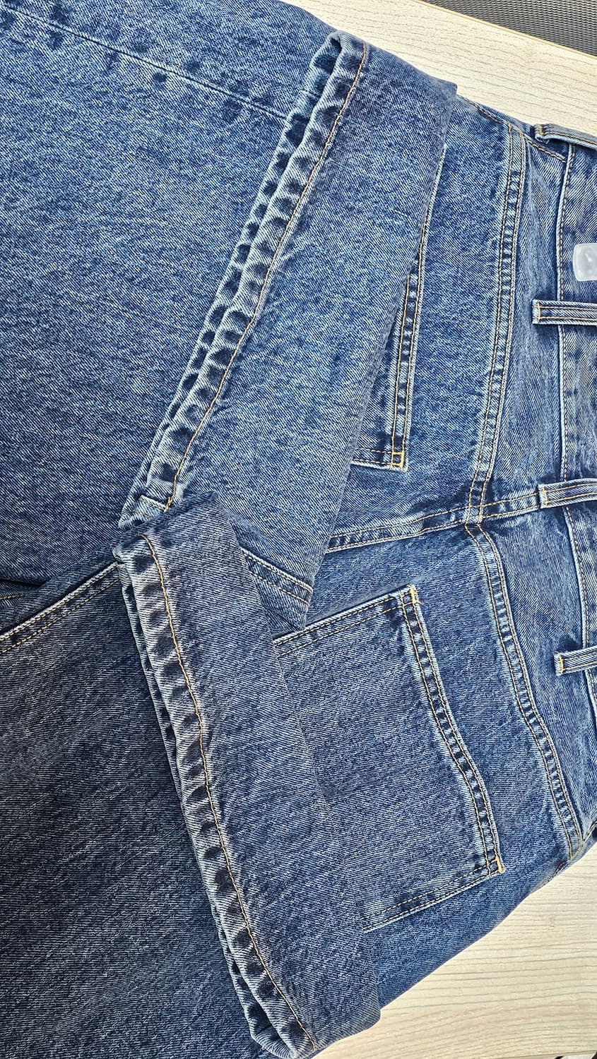 (4) 해칭룸 와이드 커브진 와커진 워시드 블루 상품이미지4