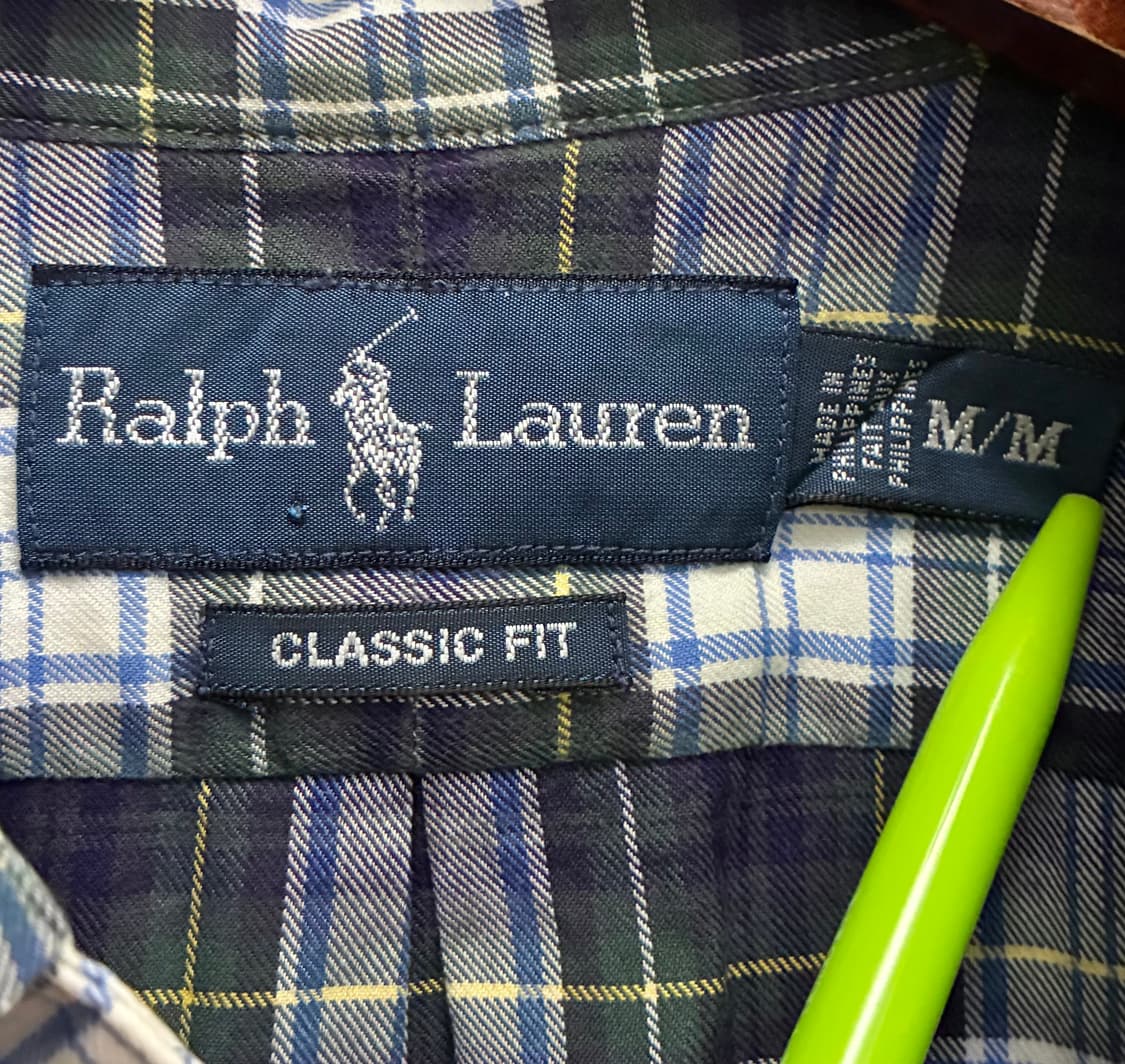 (M~L)POLO 폴로랄프로렌 클래식 그린 타탄체크 버튼다운 셔츠 상품이미지8