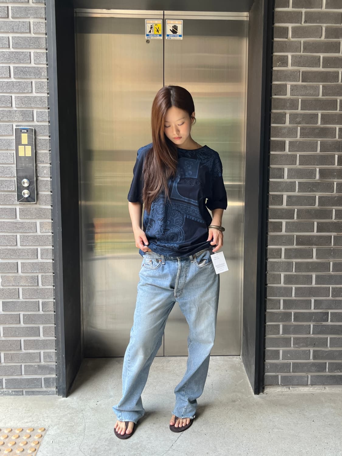 00s Courreges 꾸레쥬 로고 그래픽 티셔츠 상품이미지4