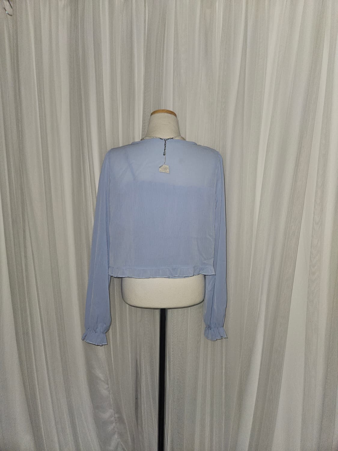 grl 빈티지🦋 드리미 블루 셔링 나시 가디건 세트 상품이미지3