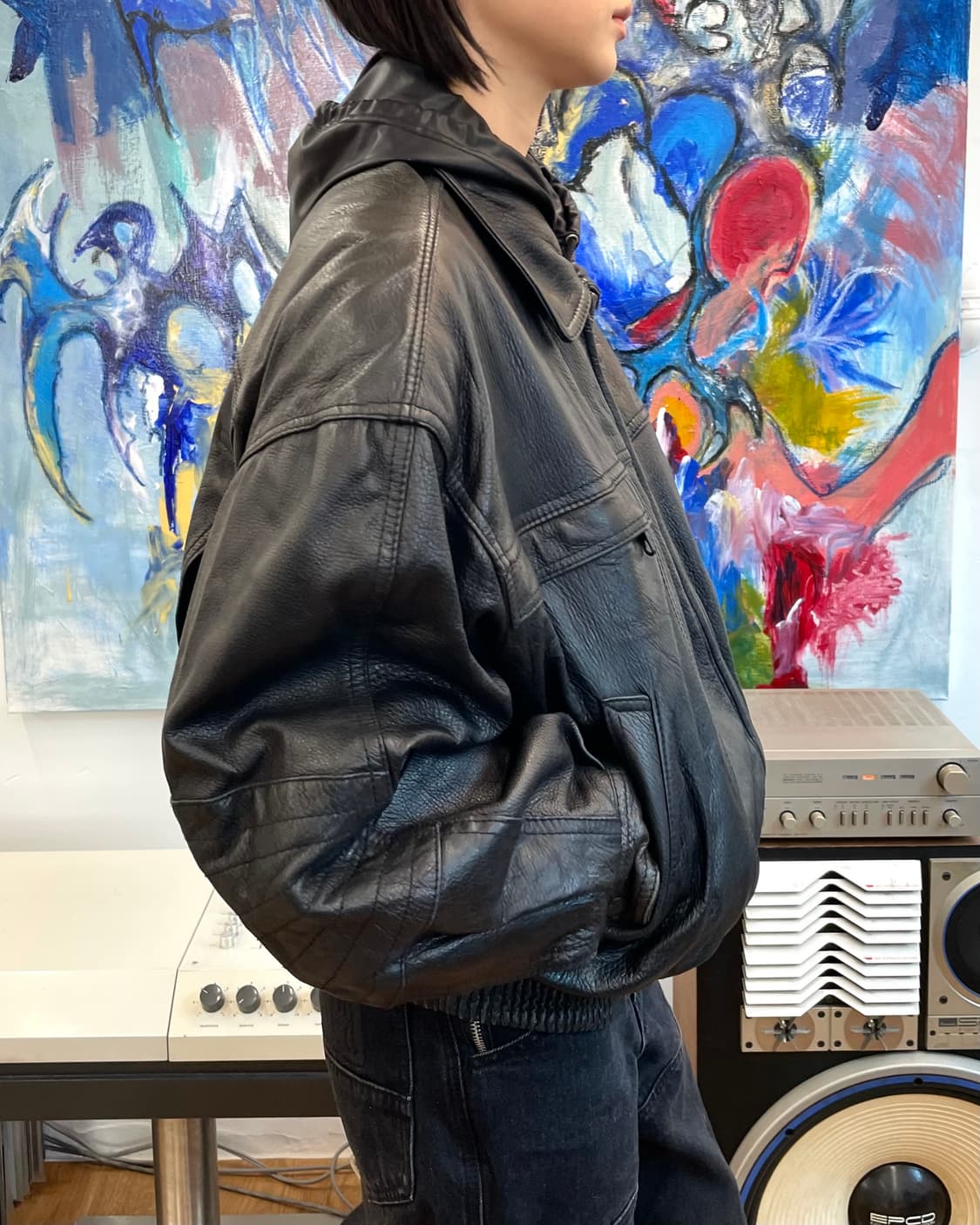 Gianni Versace 베르사체 레더 봄버 자켓 상품이미지3