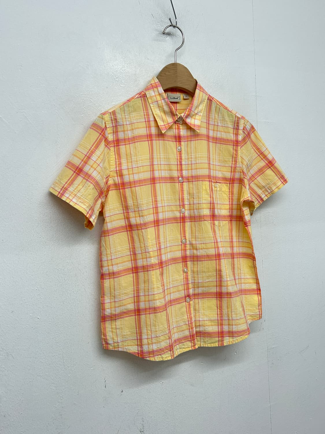 L.L.Bean 엘엘빈 옐로우 체크 반팔 셔츠 상품이미지3