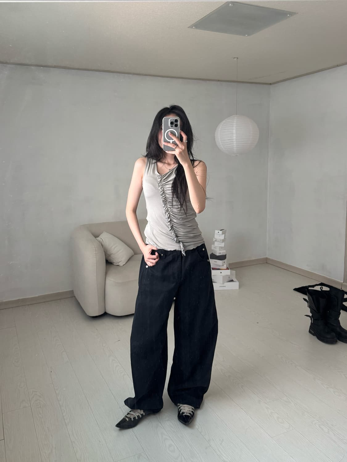 셔링 슬리브리스 상품이미지3