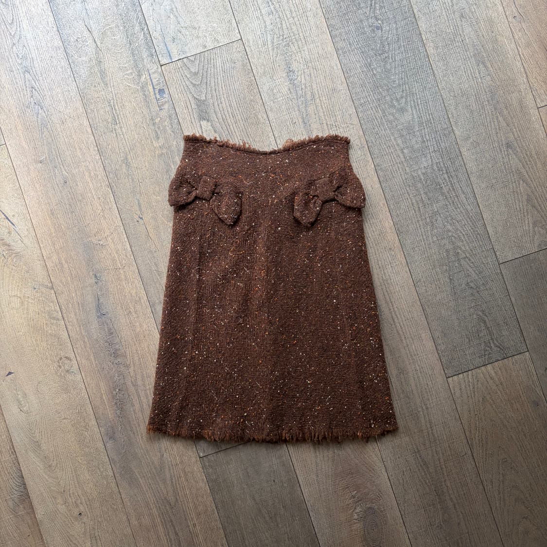 Ribbon Tweed Distressed Skirt 상품이미지1