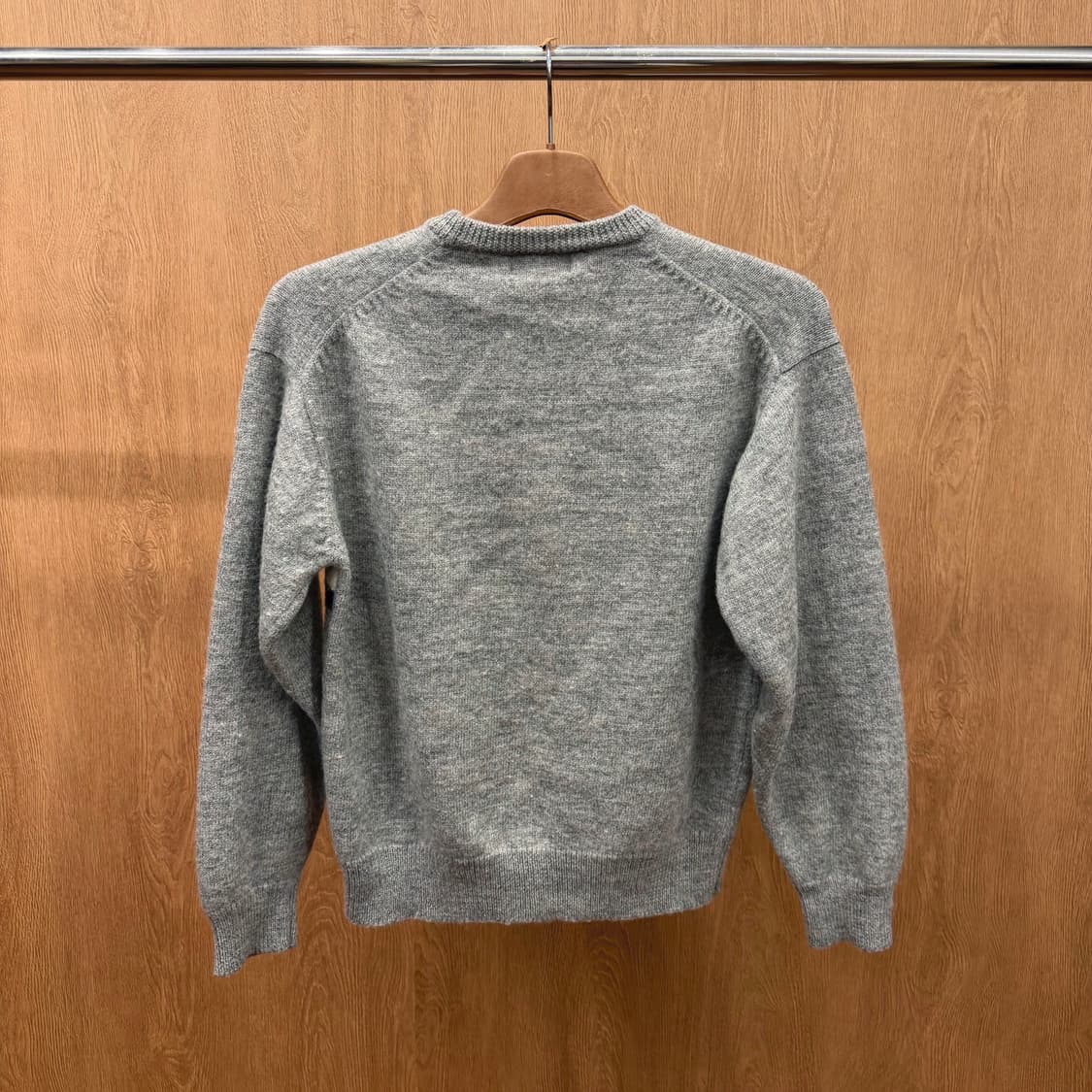 랄프로렌 라운드넥 니트 로고 자수 크레스트 엠블럼 배색 디테일 그레이 상품이미지3