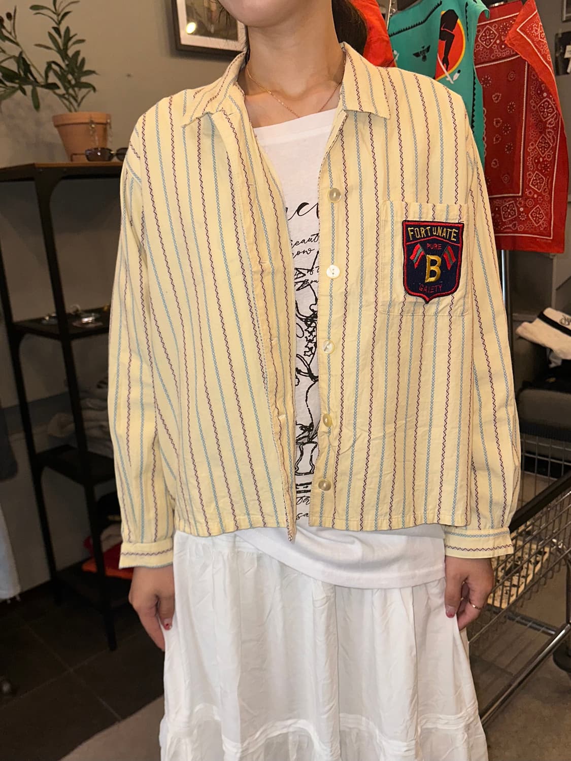 Japanese stripe pattern patch detail SH 상품이미지1