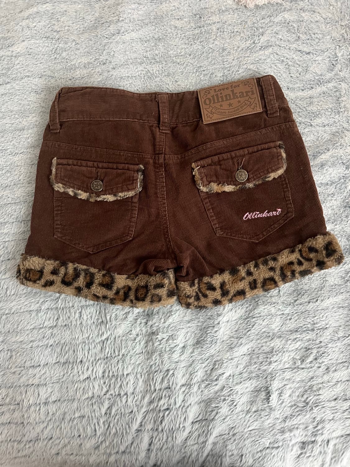 오네갸루 레오파드 호피 포인트 숏팬츠 상품이미지2