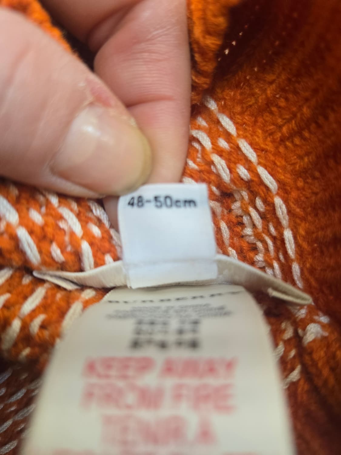 버버리 정품 오렌지 비니 정품  상품이미지4