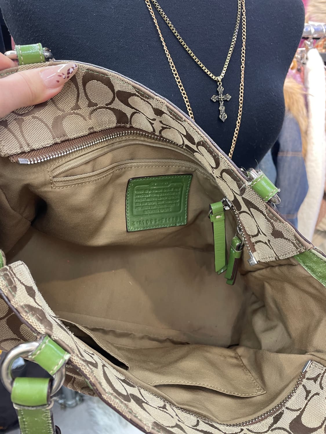 빈티지 코치 연두색 숄더백 상품이미지2