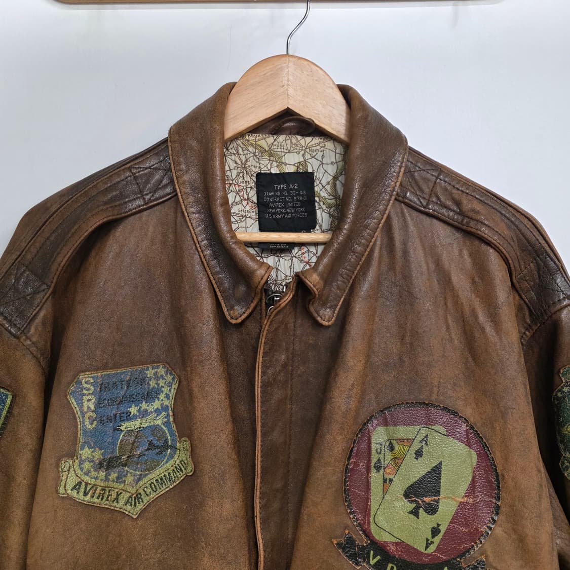 [S]AVIREX 빈티지 아비렉스 A-2 레더 봄버 자켓 상품이미지3