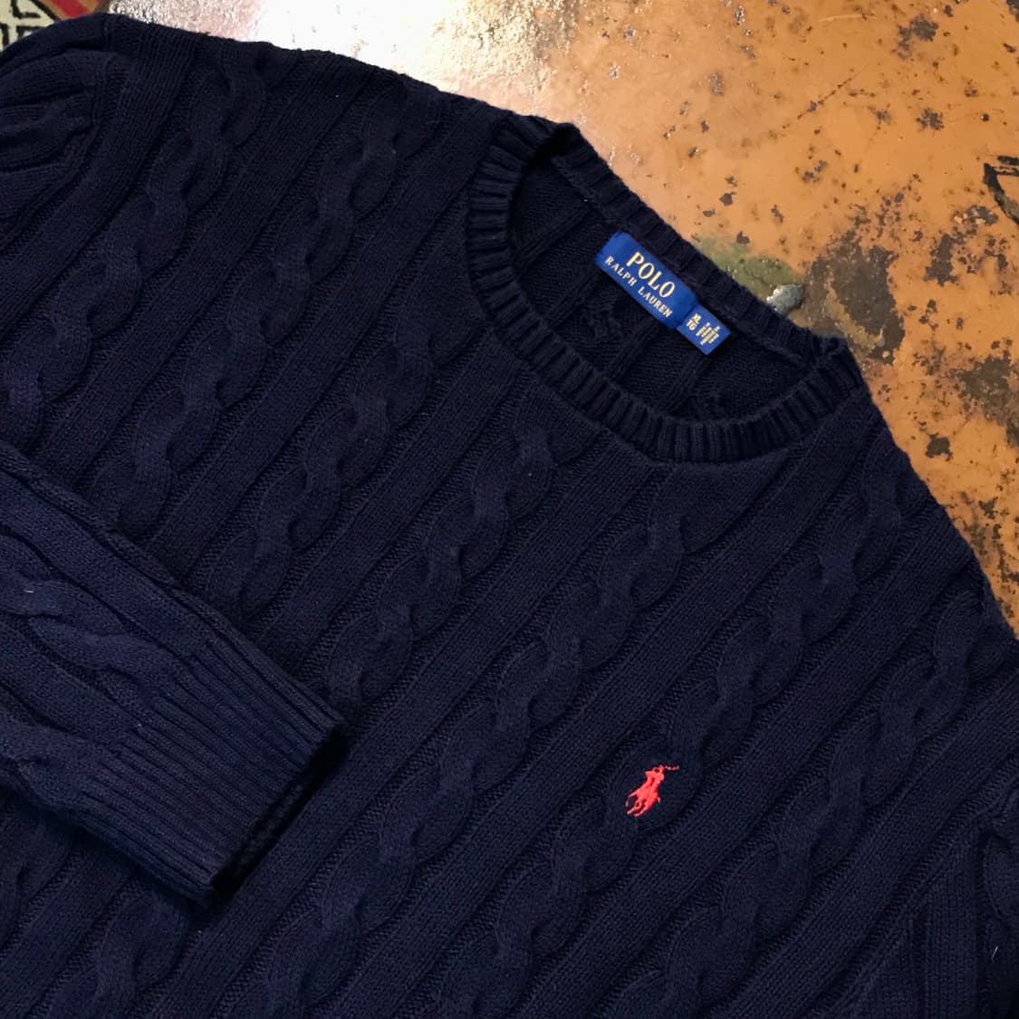 폴로랄프로렌 네이비 코튼 케이블 니트 남성 115 빅사이즈 상품이미지3