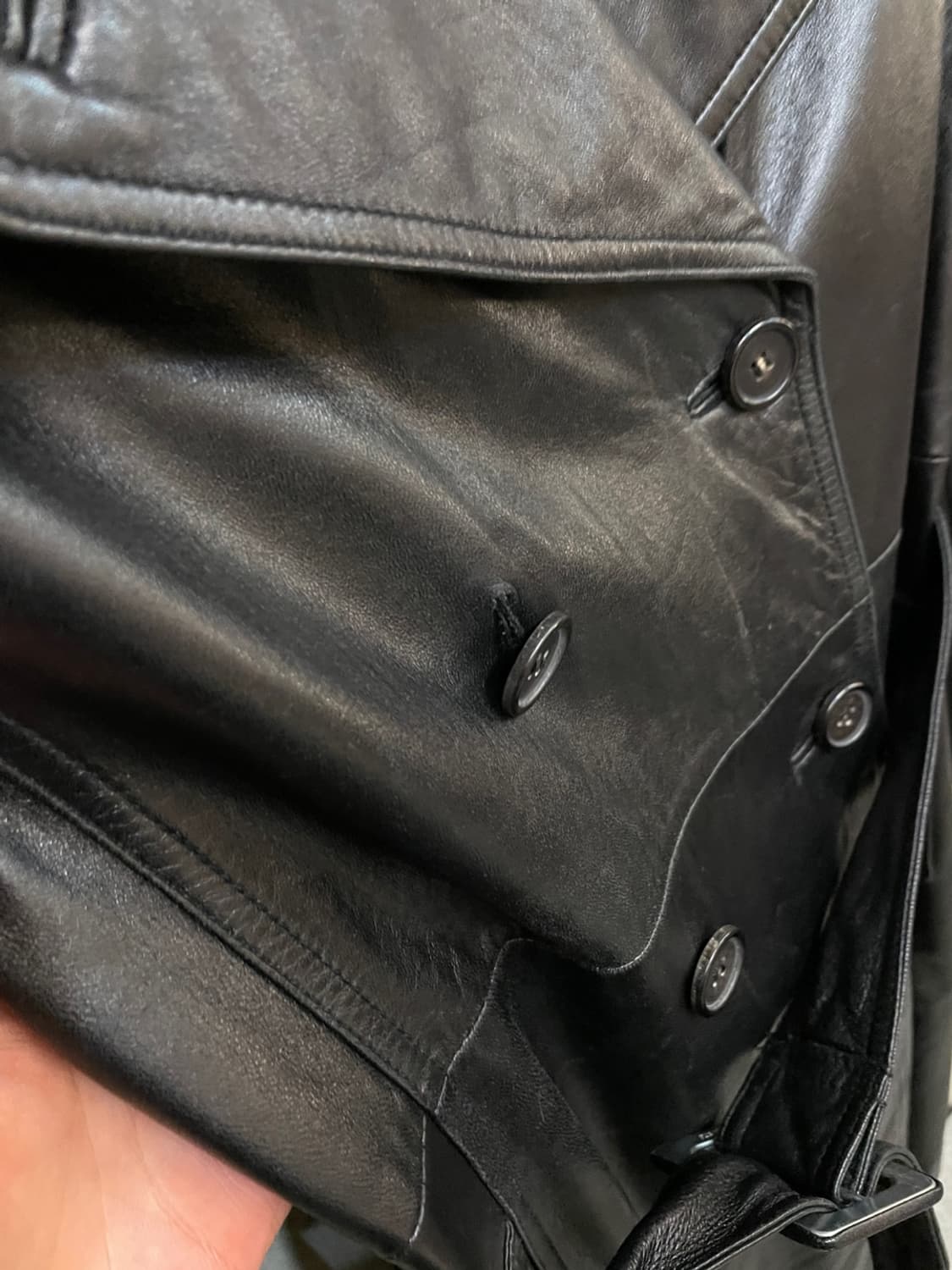 빈티지 레더 트렌치 코트  상품이미지7