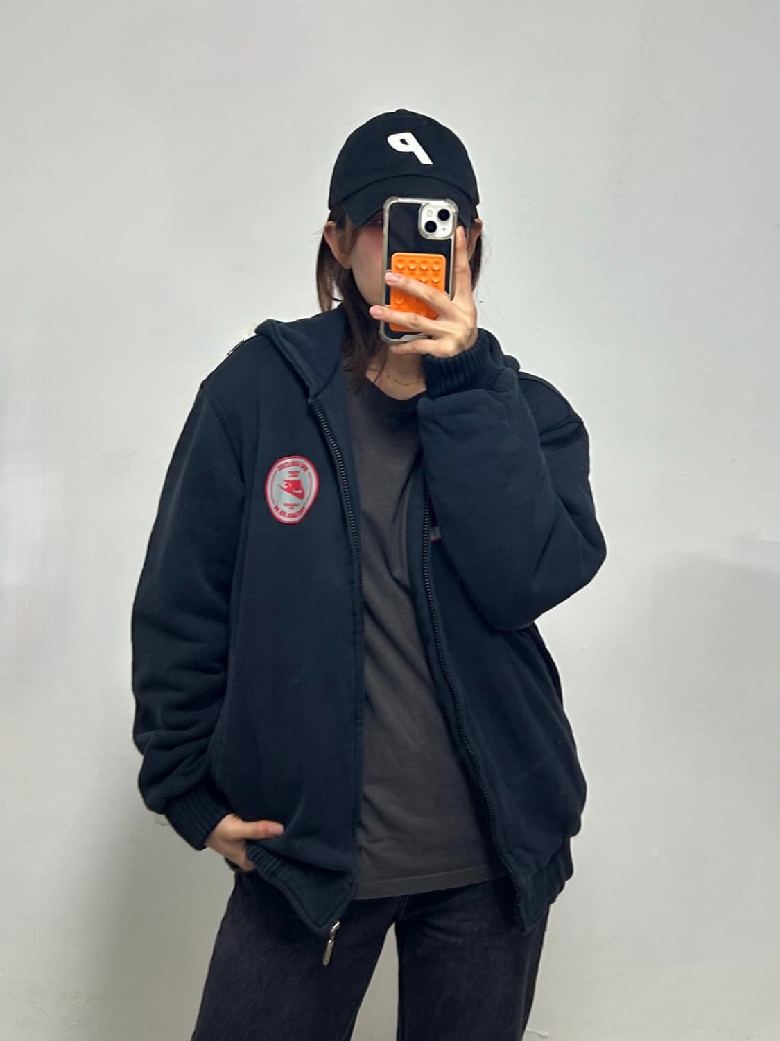 00s 나이키 포틀랜드 누빔 후드 점퍼 블랙  상품이미지2