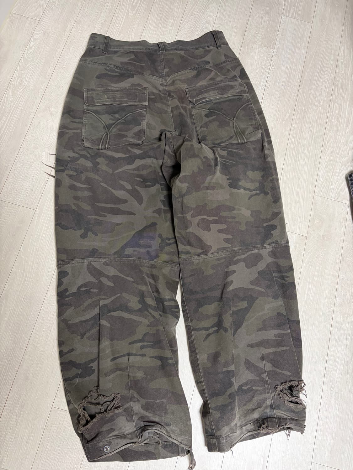 ETCE 디스트로이드 데미지 카모 배기 팬츠 M 상품이미지6