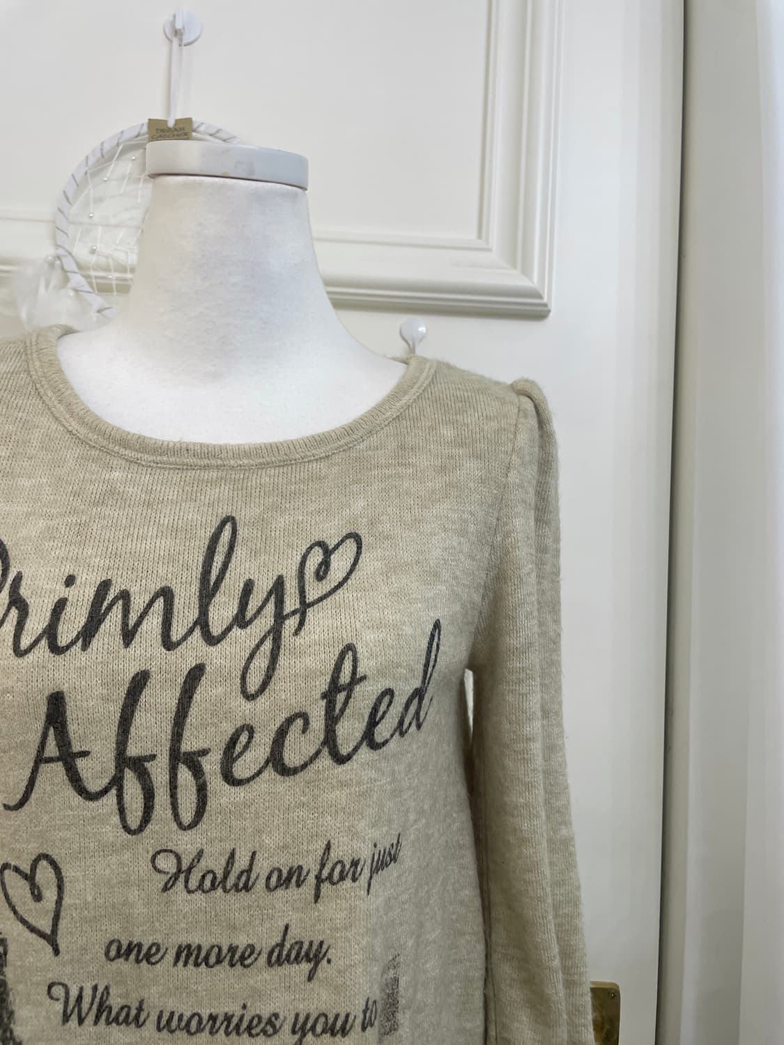 khaki melange lettering cute peplum top 상품이미지6