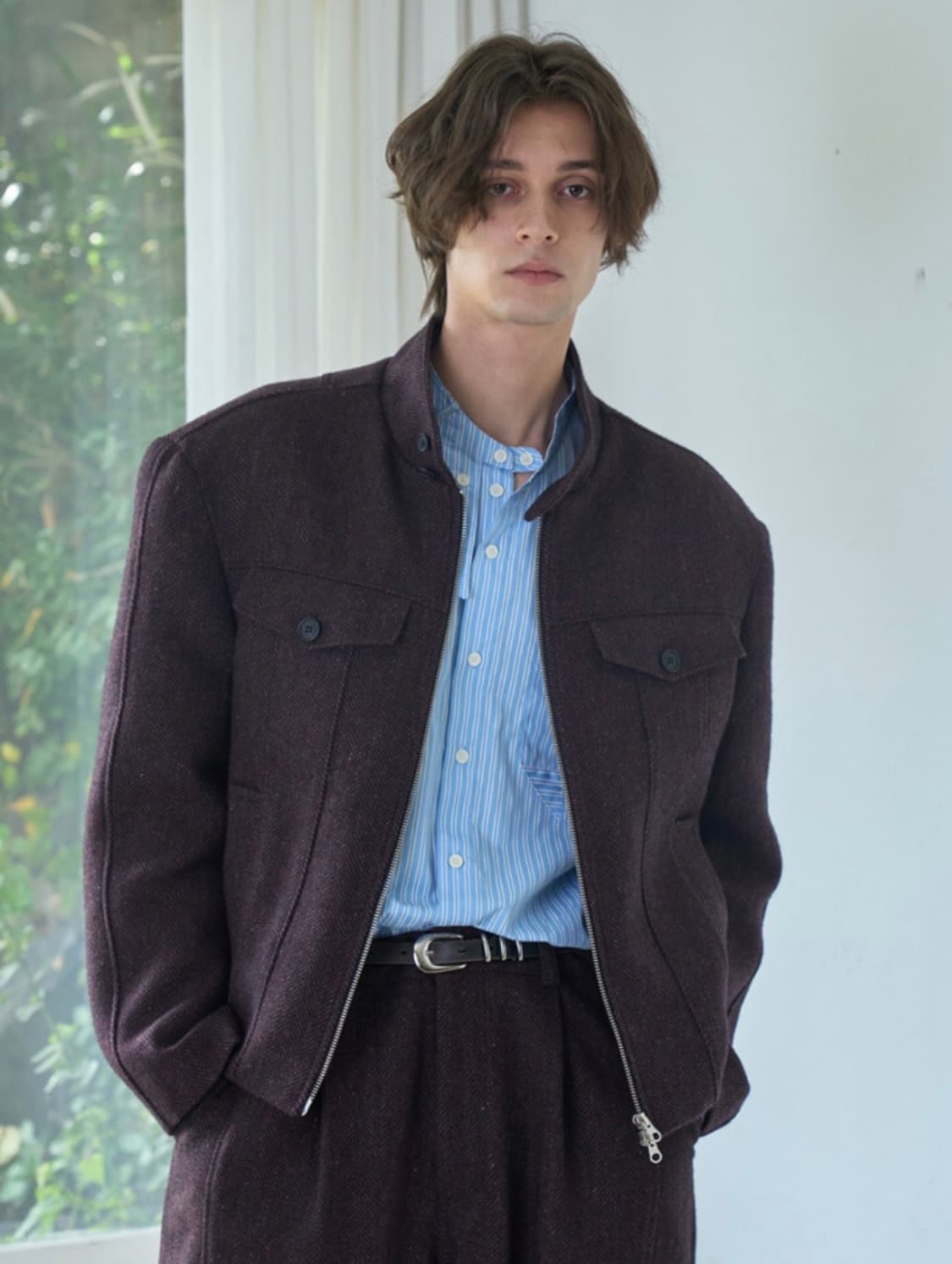 웨이비니스 해링턴 자켓 버건디 2사이즈 상품이미지1