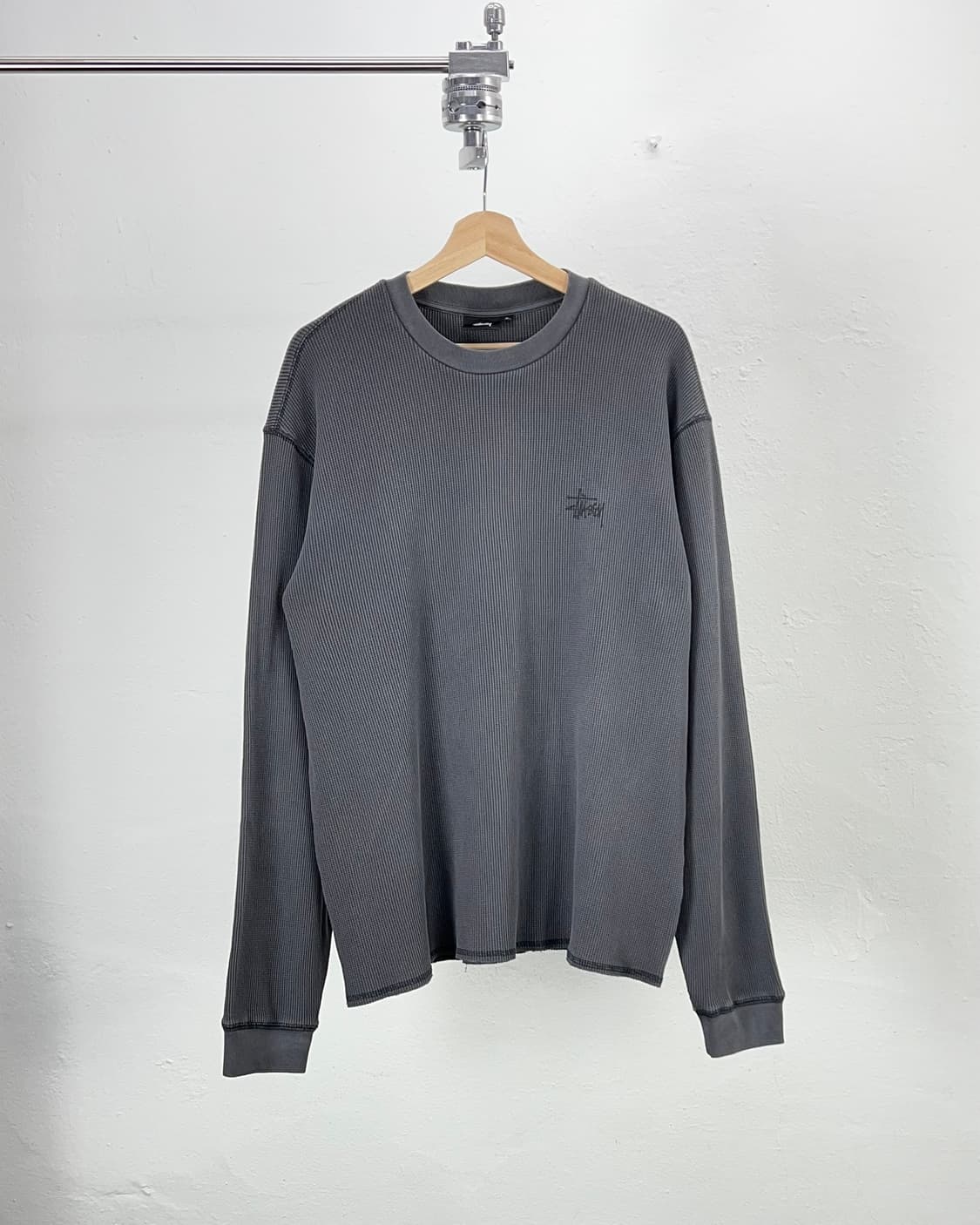 스투시 베이직 스탁 써멀 롱 슬리브 워시드 블랙 상품이미지2