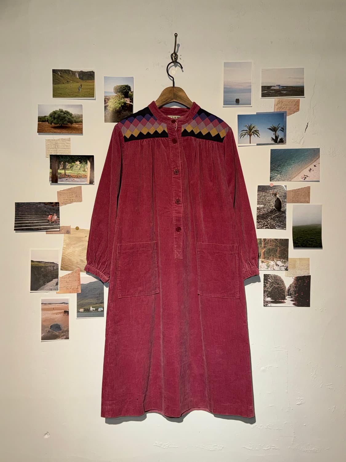 코듀로이 핑크 원피스 상품이미지1