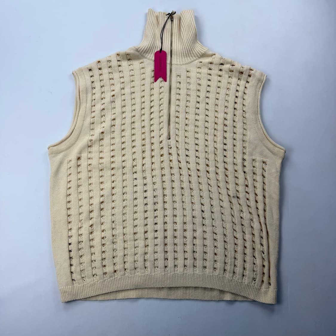 우마뭉 오가닉코튼 하프집업 니트 베스트 상품이미지1