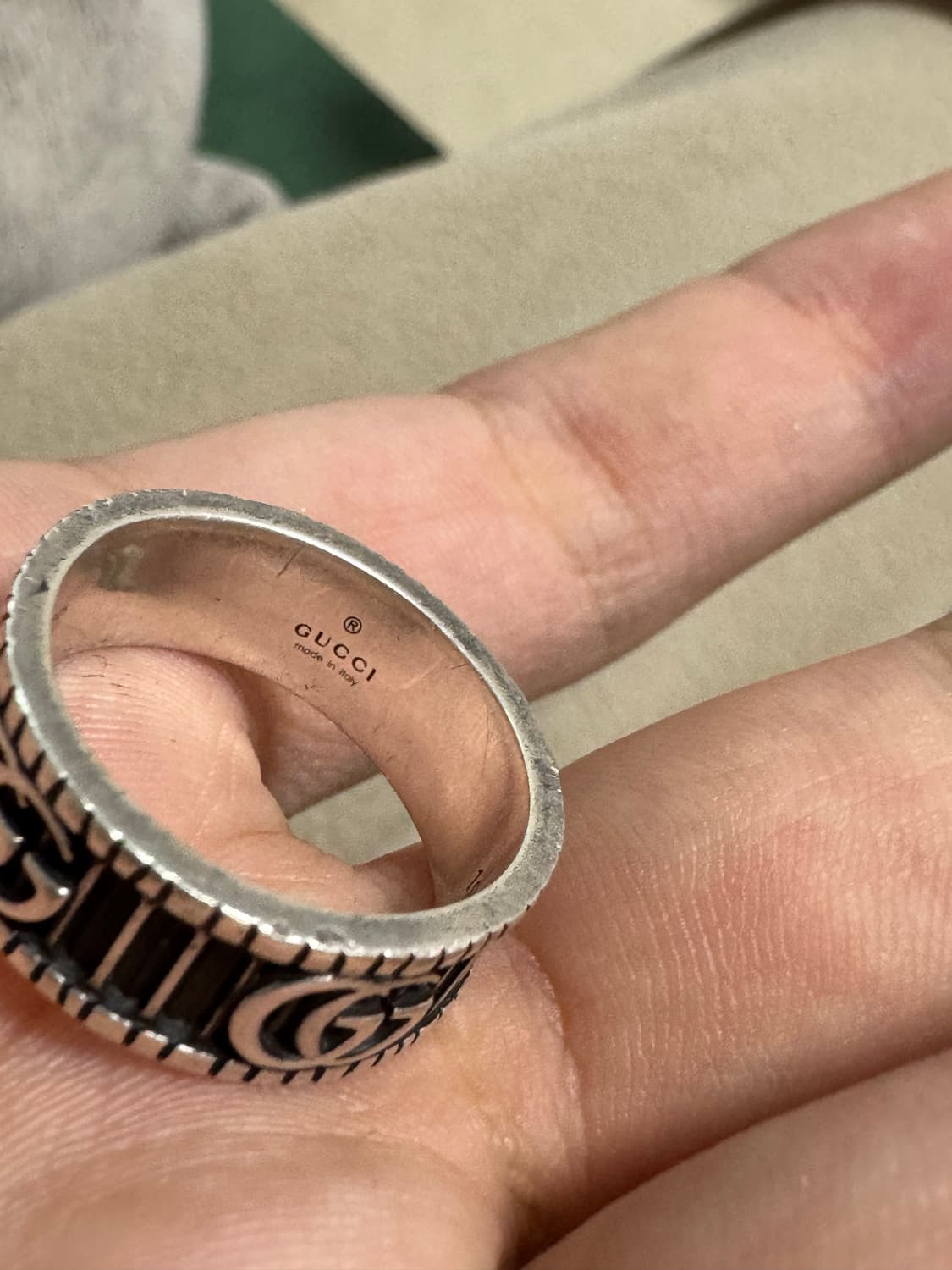 구찌 GG 마몽 더블 G 실버 반지 19호 상품이미지2