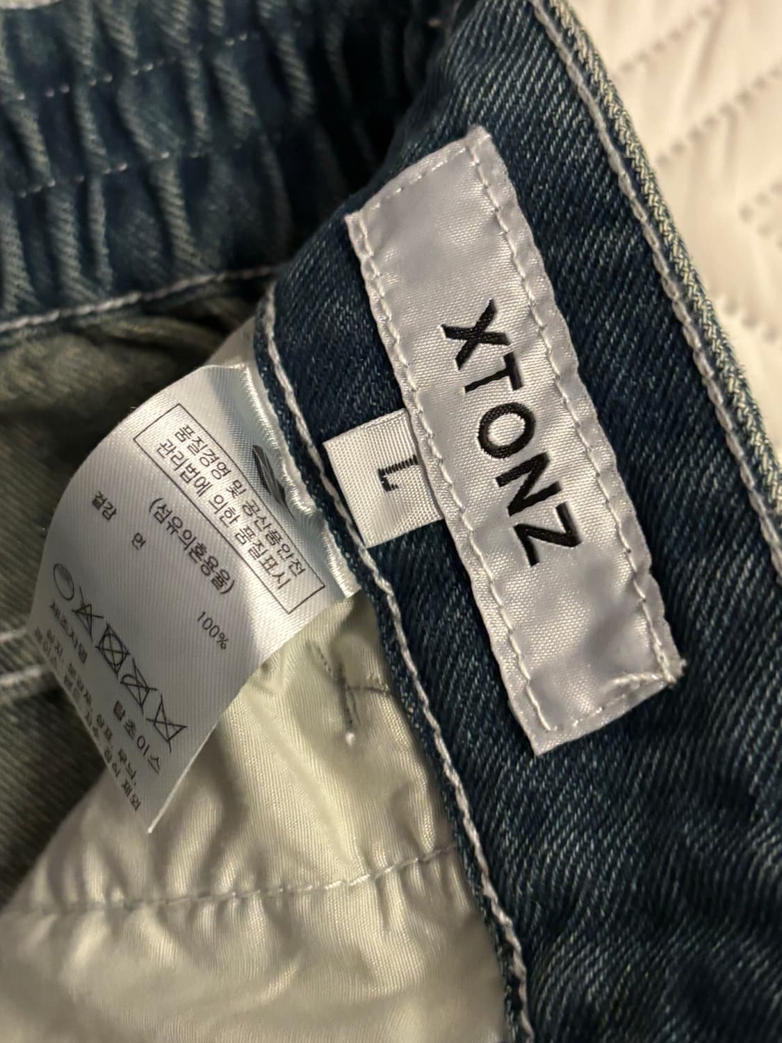 액스톤즈 다이아 하프밴딩 데님 팬츠(L) 상품이미지4