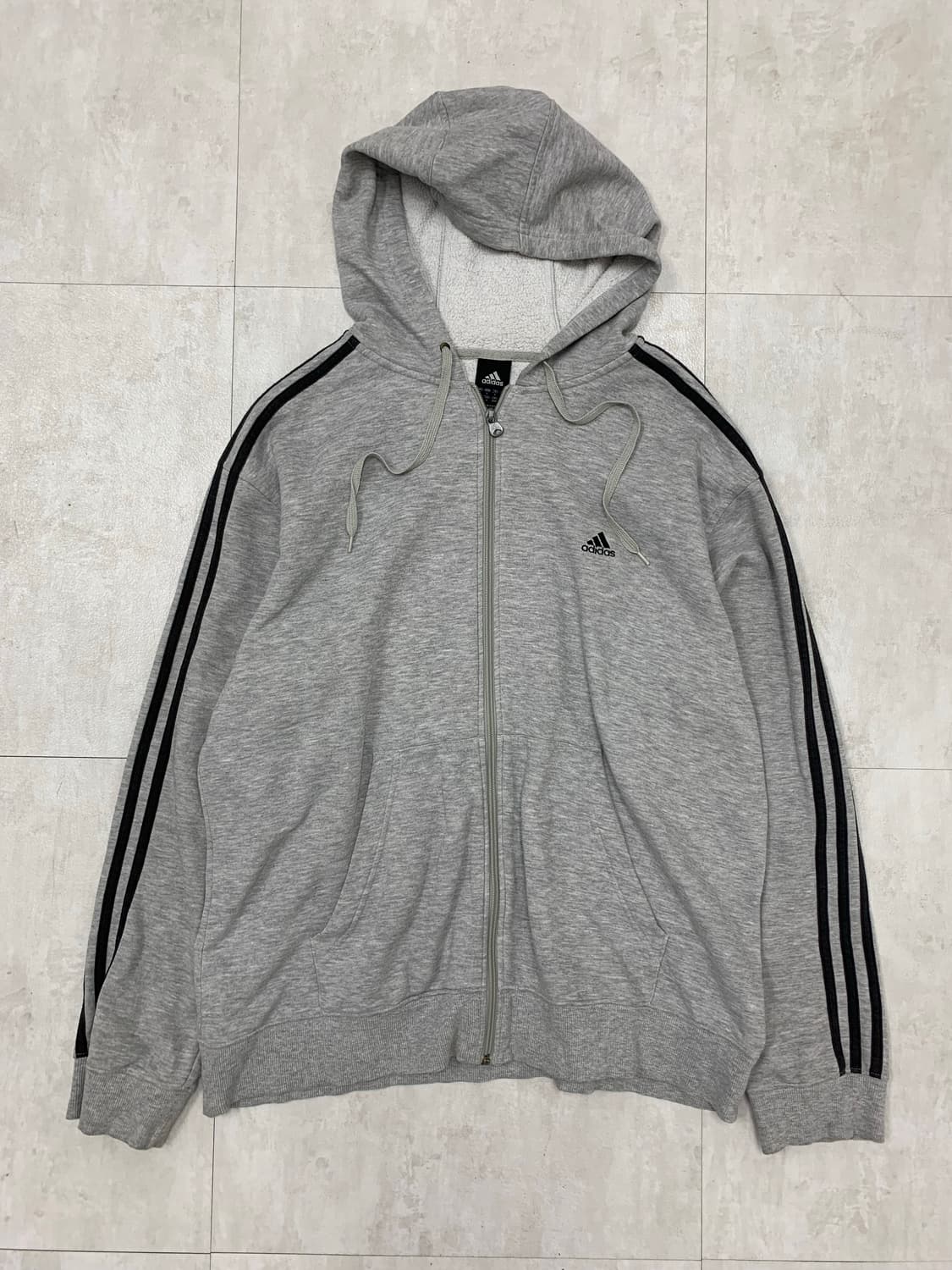 아디다스 그레이 삼선 후드집업 상품이미지2