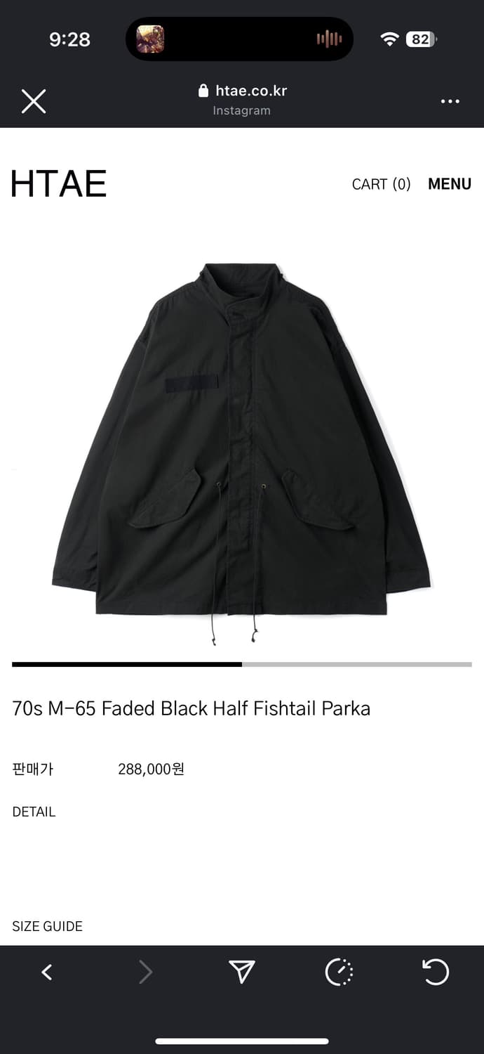 HTAE 70s M-65 Faded Black Half Fishtail 상품이미지1