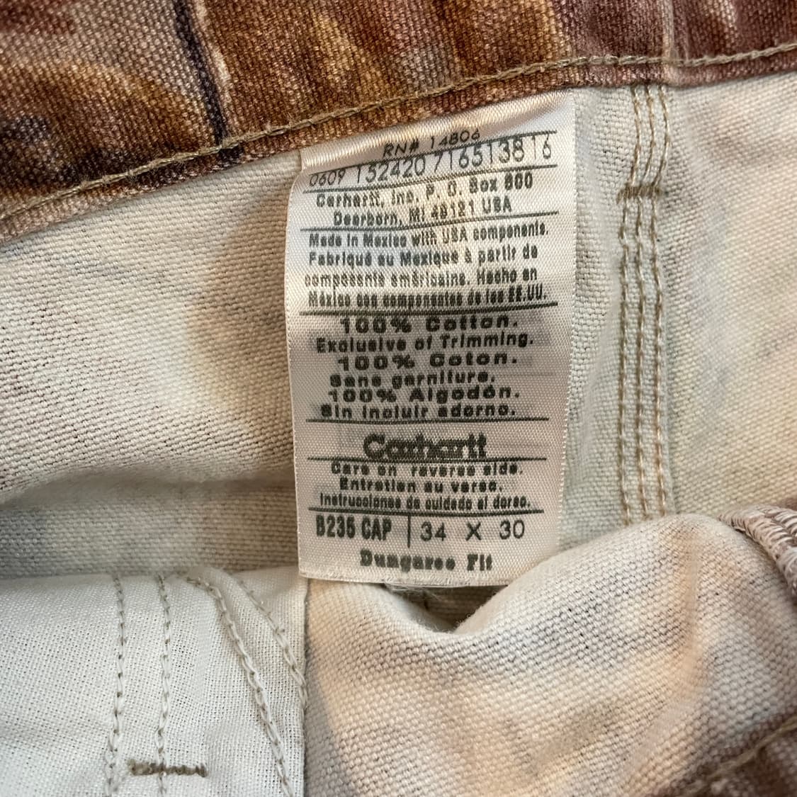 칼하트 리얼트리 카모 싱글니 팬츠 상품이미지8