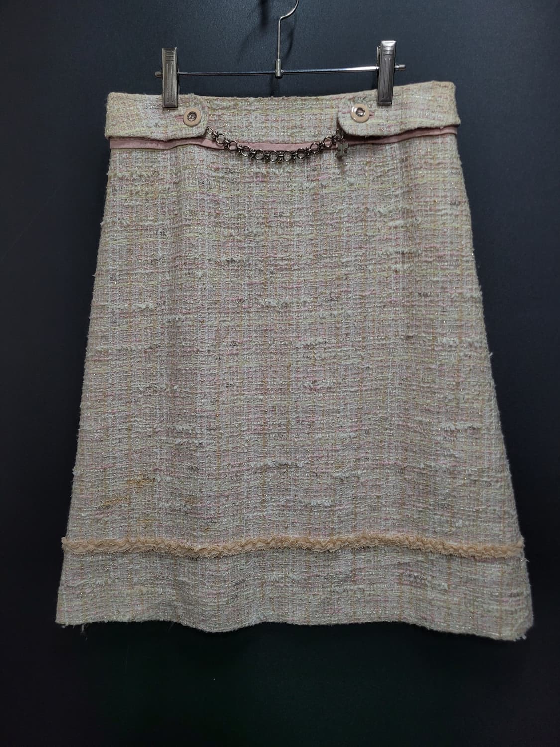 courreges 꾸레쥬 메탈로고 트위드 스커트 상품이미지1