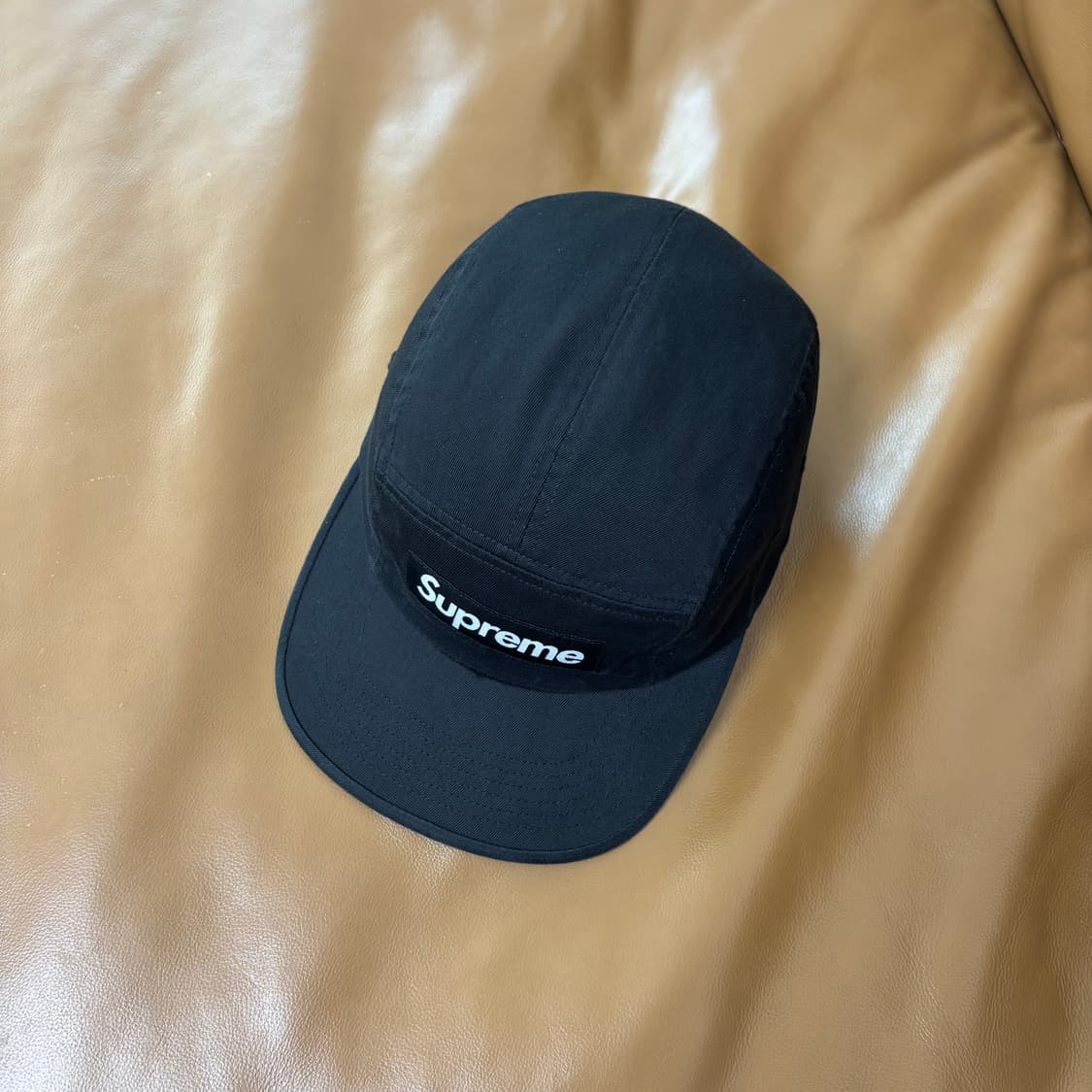 슈프림 캠프캡 모자 박스로고 워시드 치노 블랙 상품이미지5