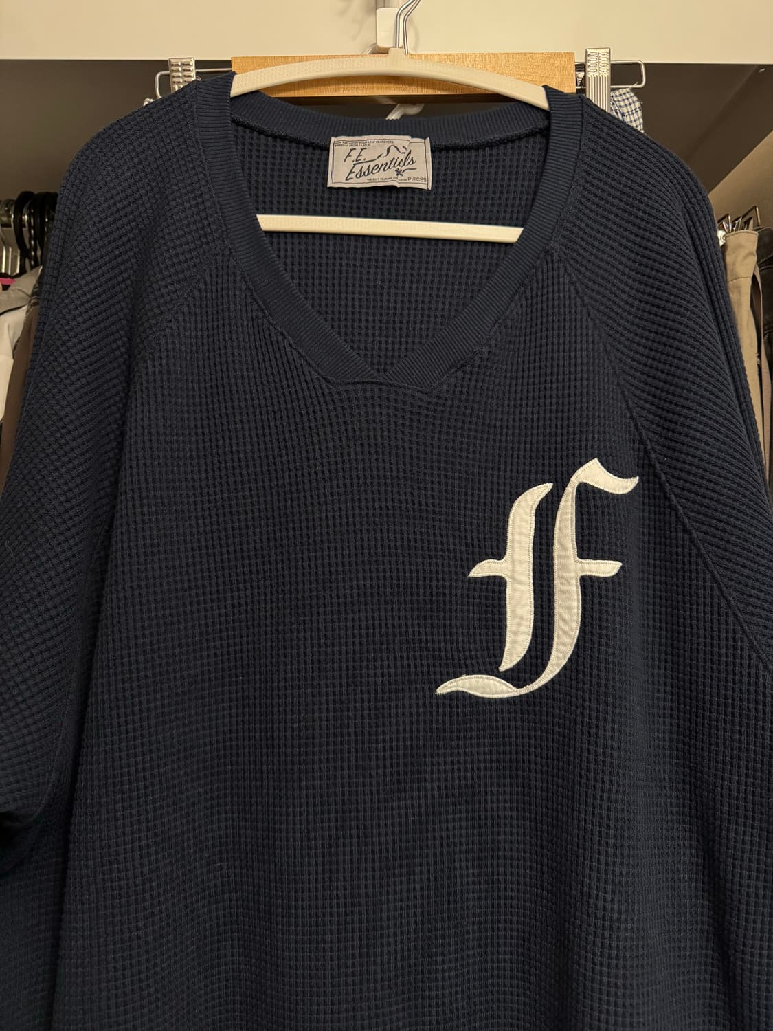 샵페어리 와플 박시 맨투맨 네이비 상품이미지9