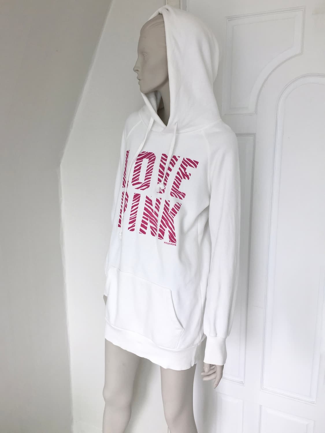 PINK Zebra Lettering Long Hoodie  상품이미지3
