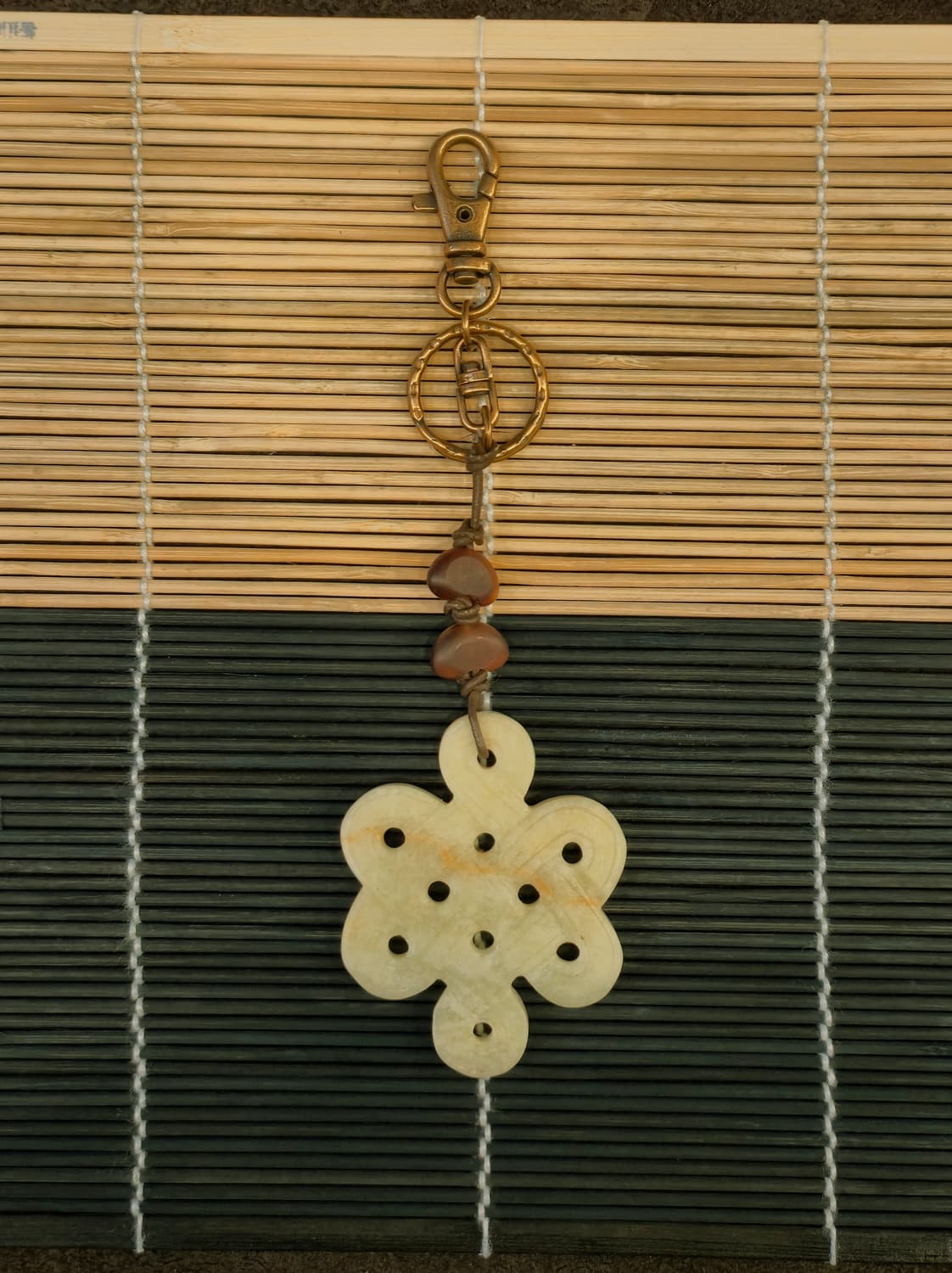 옥 매듭 소뿔 열쇠고리 상품이미지1